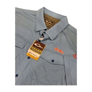 NEW! Drake Ole Miss Travelers Check Shirt Button Up Navy‎ Men's XL NWT